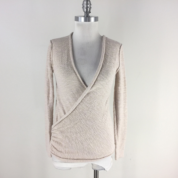 Free People S Gotham Wrap Sweater Cream Anthro - Picture 2 of 6